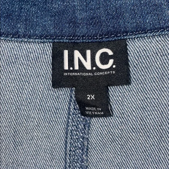 INC International Concepts 2X denim blazer jacket - Picture 3 of 9